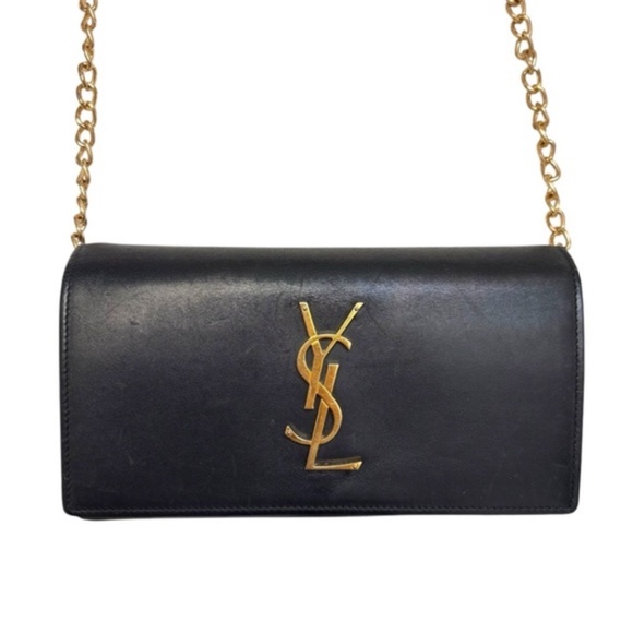 Saint Laurent Handbags - Saint Laurent YSL gold logo clutch bag wallet custom WOC